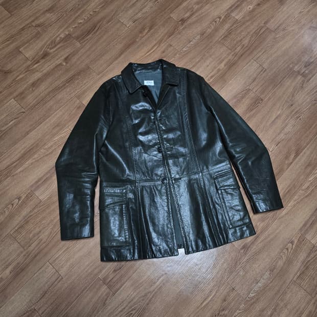 아르마니 카키 가죽자켓 105