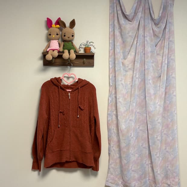 브릭 니트 후드집업