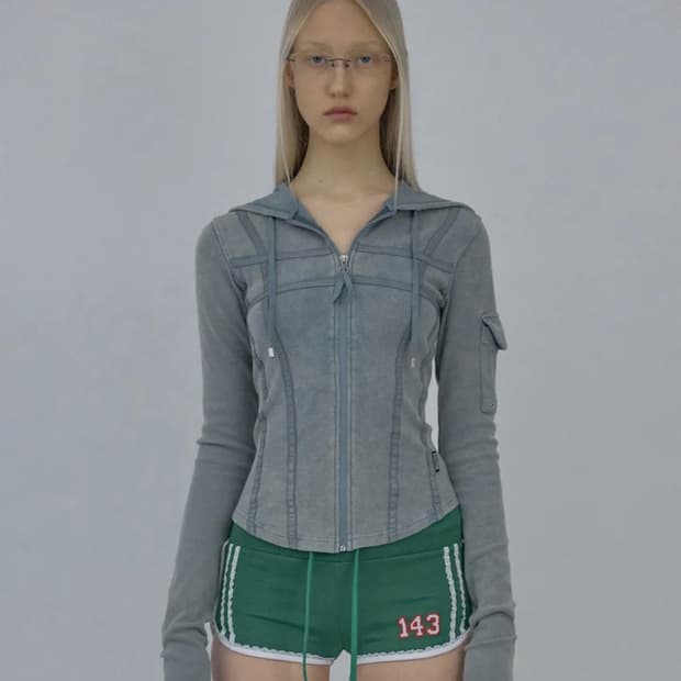 스컬프터 워시드 본디지 후드집업 S