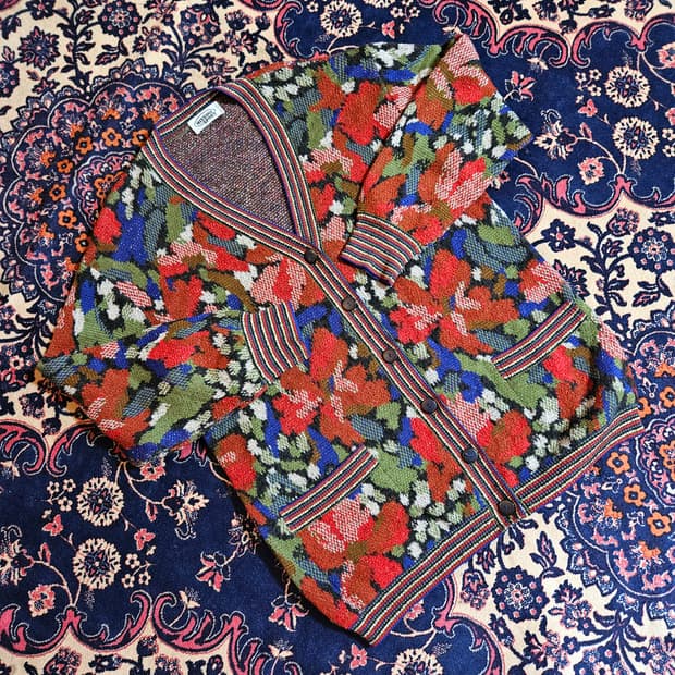 미쏘니(Missoni) 보헤미안 플라워 루즈핏 울 가디건 42size