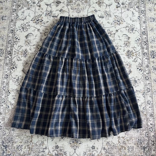 빈티지 모리걸 체크 캉캉스커트