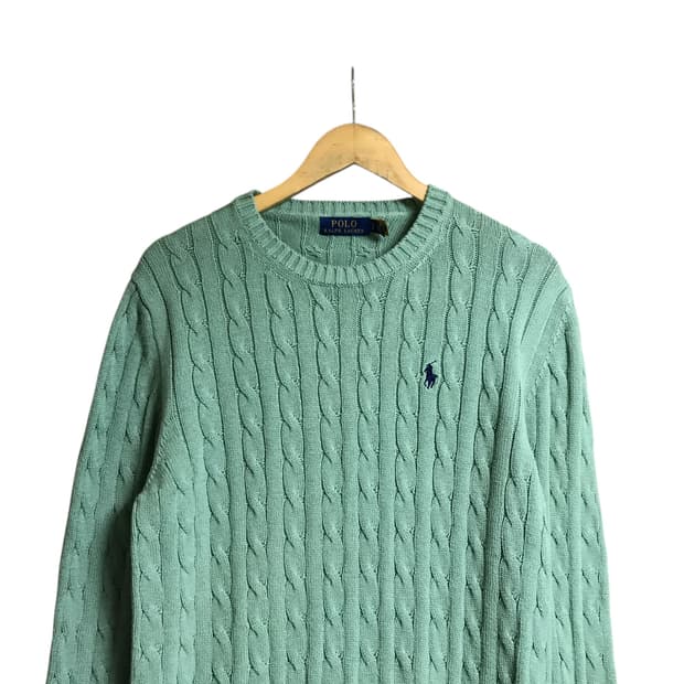 폴로 랄프로렌 꽈배기 큐알 니트