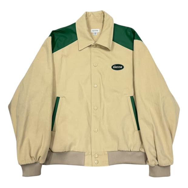 시엔느 패치 바시티 자켓 점퍼 베이지 L