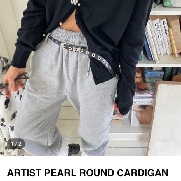 아티스트컴플렉스 라운드 가디건 블랙 (네고문의가능)