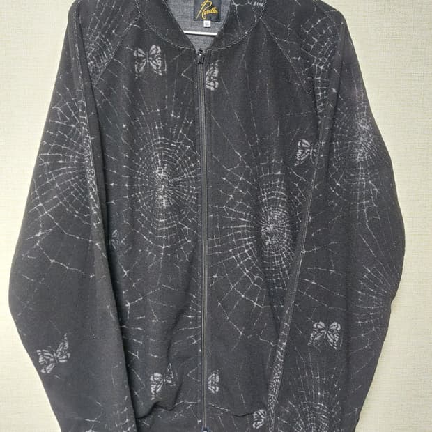 니들스25ss 립 칼라 트랙 자켓 파일 자카드 스파이더 웹 XL