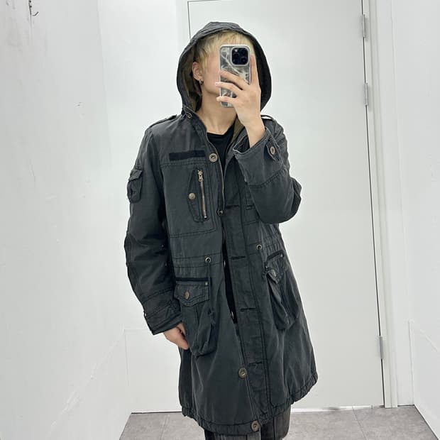 Jpn grunge multi pocket faded jacket