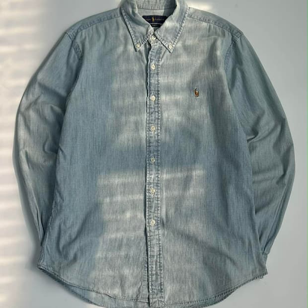 [L] 폴로 랄프로렌 샴브레이 청 버튼 셔츠
