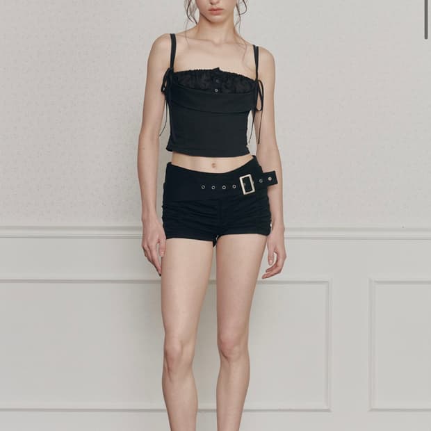페인오어플레져 VIOLA BELTED SHORTS black M