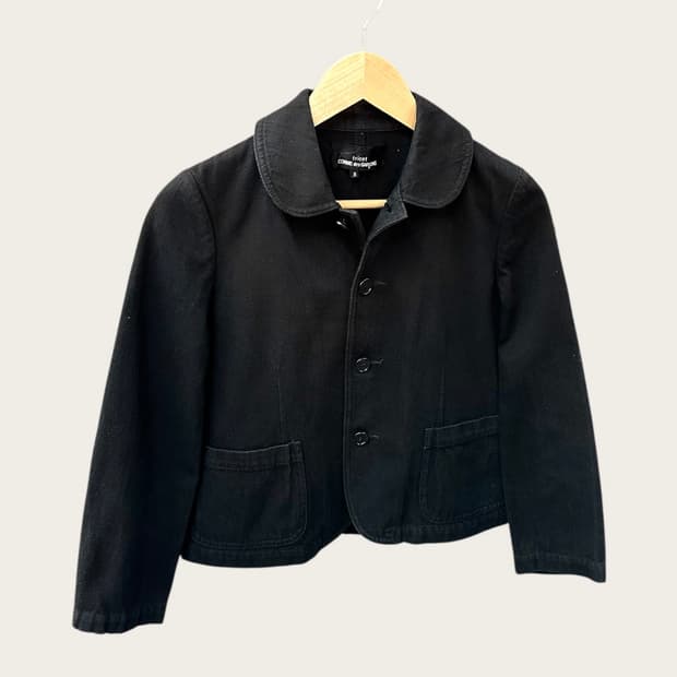S/ 꼼데가르송 트리콧 03AW 블랙 자켓