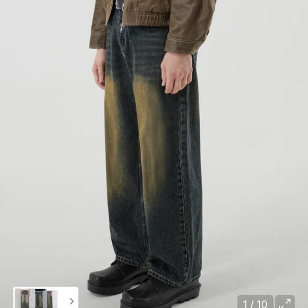 워싱 데님 팬츠