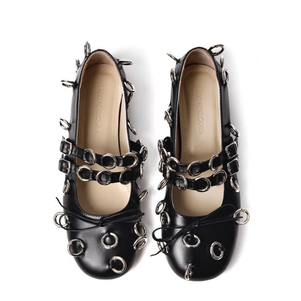 lado bokuchava 피어싱 발레리나 플랫 슈즈