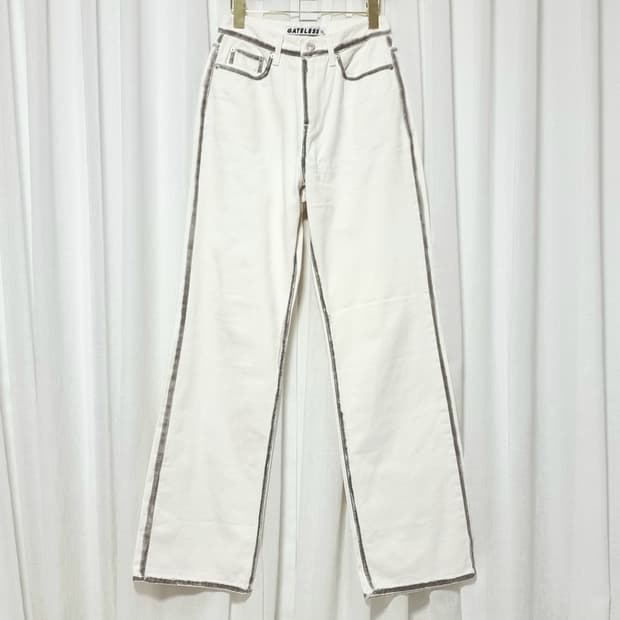 게이트리스 와이드 팬츠 바지 (26-27인치/표기S) 미착용 새제품