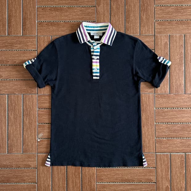 Gym Master striped collar cotton 1/2 tee