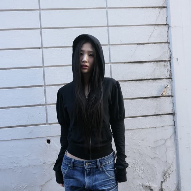 dad puff hood zip up