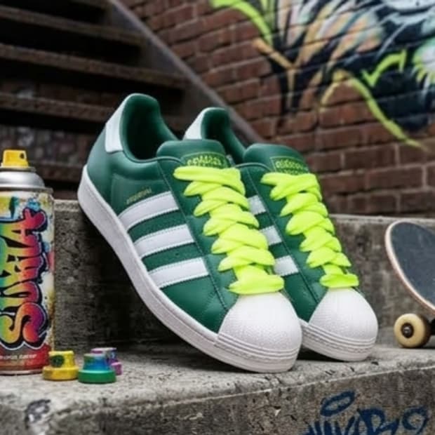 [S급]아디다스 슈퍼스타 그린 네온 와이드레이스 (BD7419)255mm