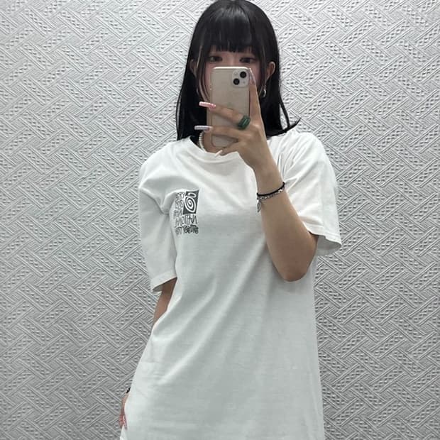 스투시 40주년 빈티지 캐주얼 나이트 프린팅 반팔티 M C13356