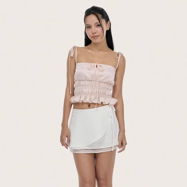 클리시어 kleesier Pink peony satin top
