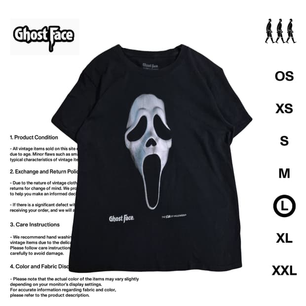 고스트페이스 그래픽 L사이즈 티셔츠