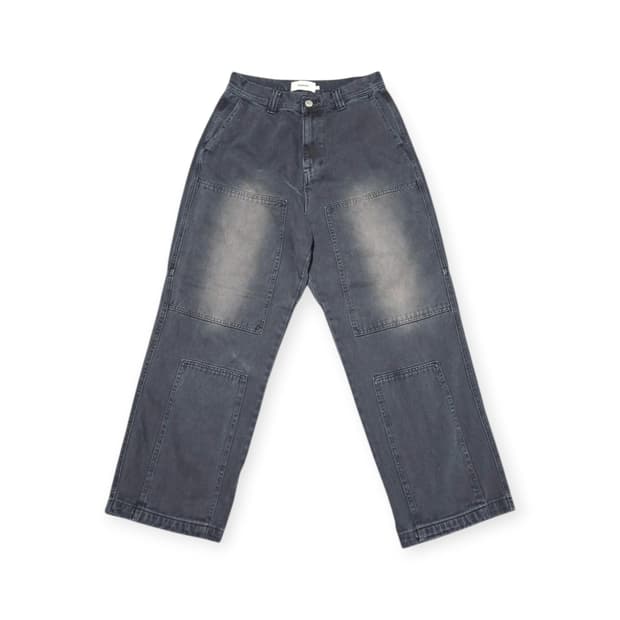 S)노마드 NOMADE 다크 블랙데님 팬츠 벌룬팬츠 와이드팬츠 오버핏팬츠