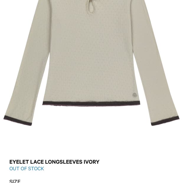 코이세이오 EYELET LACE LONGSLEEVESS 