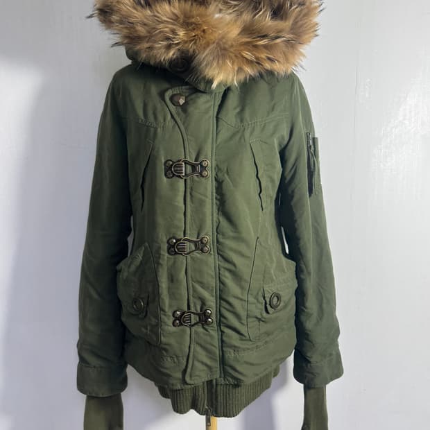 Sly n3b 라쿤 퍼 밀리터리 후드 파카 y2k lgb goa 