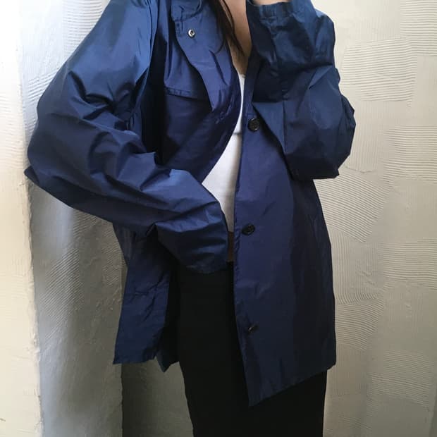 Prada 프라다 네이비 후드 윈드브레이커