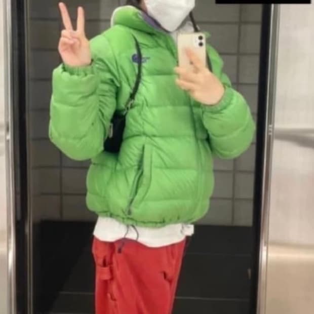 노스페이스 눕시 구스 700 연두 그린 미노이패딩