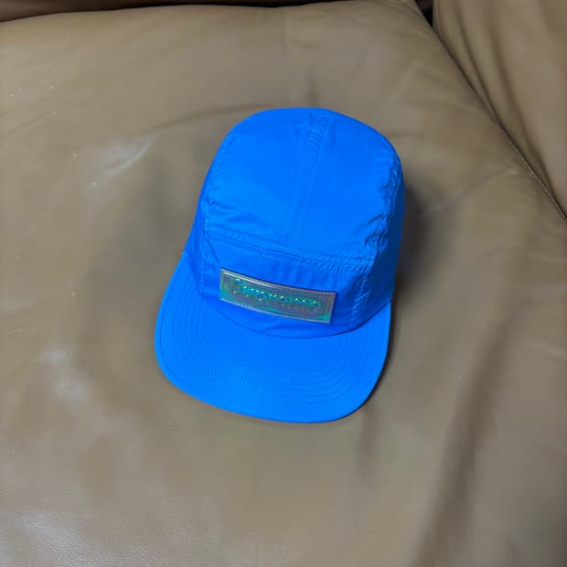 슈프림 캠프캡 모자 박스로고 로얄 블루