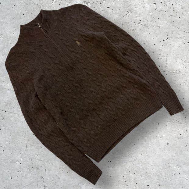 [XS] 폴로 랄프로렌 신형큐알 울 캐시미어 브라운 니트 B916