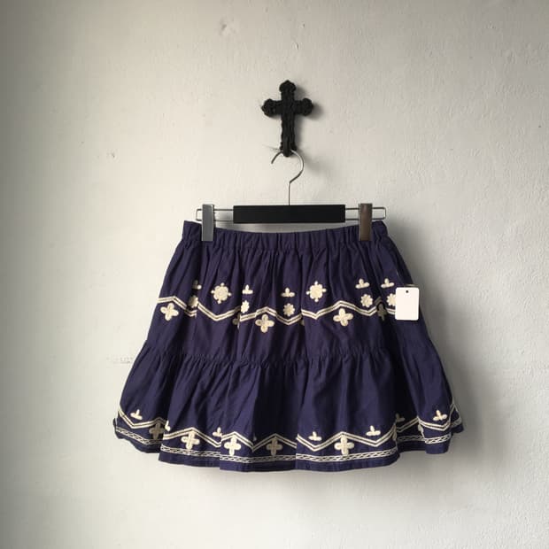 Crochet embroidery point mini skirt
