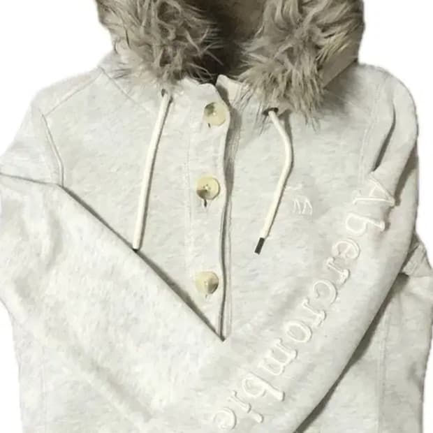 아베크롬비 퍼 후드 단추 아우터