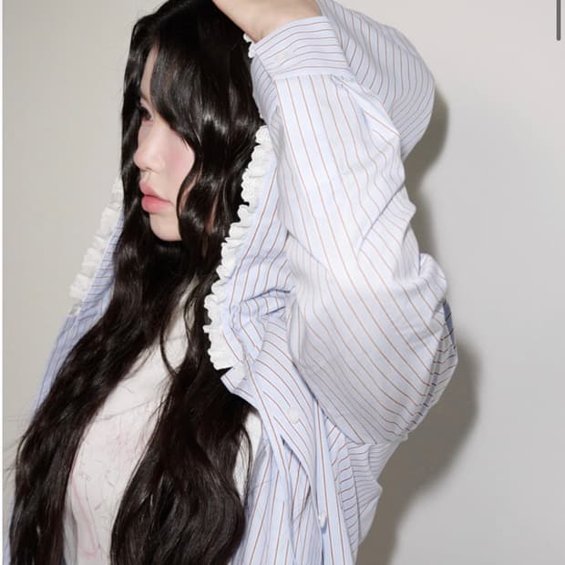 노엘라 오모모 스트라이프 셔츠 sociu shirt blue