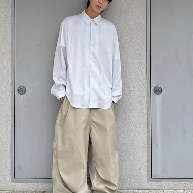 STU Crystal Stripe Shirt Blue (소코년님 착용)