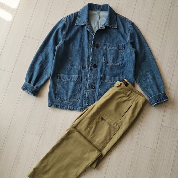 [Petit France] 유니크한 지퍼 포켓 와이드 팬츠 (카키/사이즈