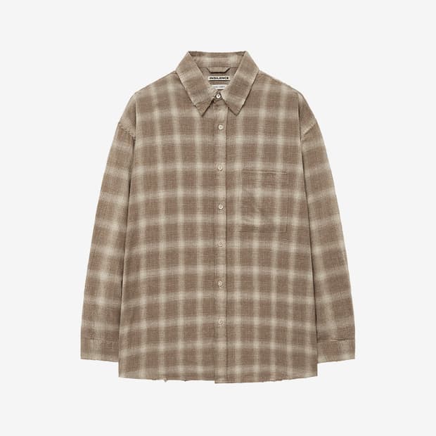 인사일런스 데미지드 체크 셔츠