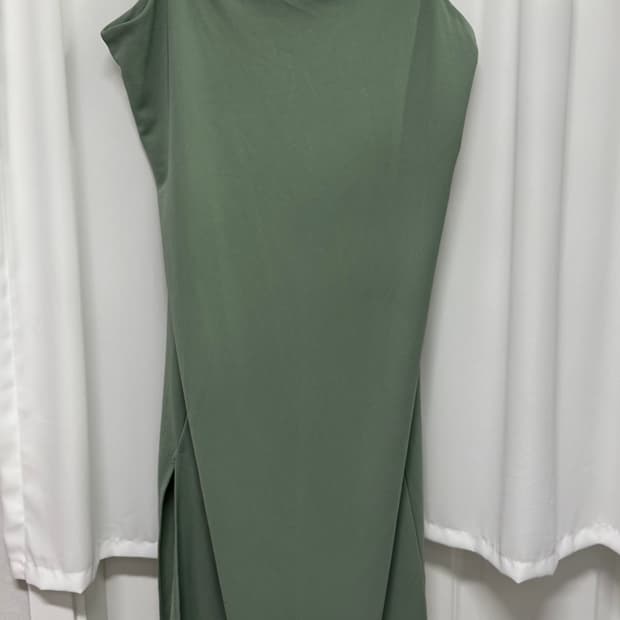 H&M 끈나시 롱 원피스 카키 슬릿