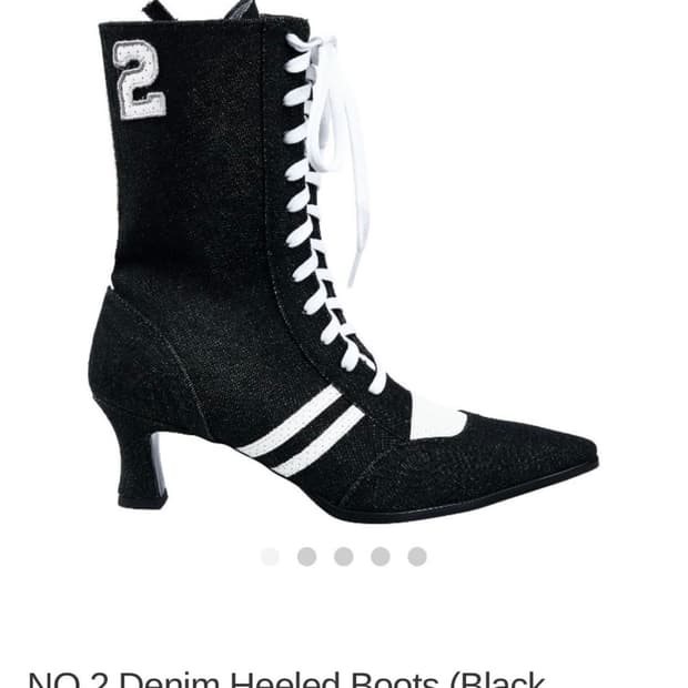 2000아카이브스 데님 힐부츠