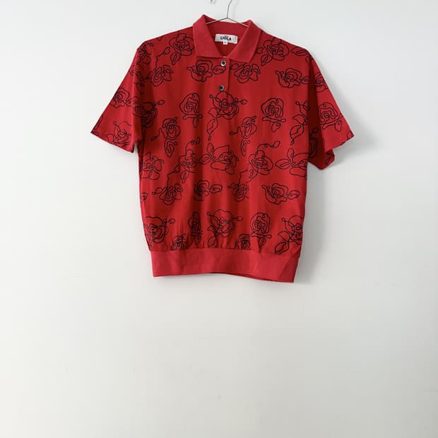 Rose polo shirt / red