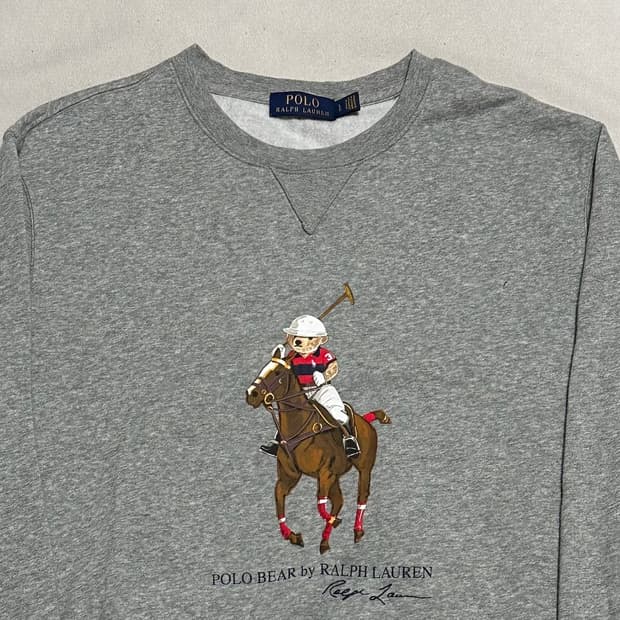 L 폴로랄프로렌 그레이 기모 맨투맨