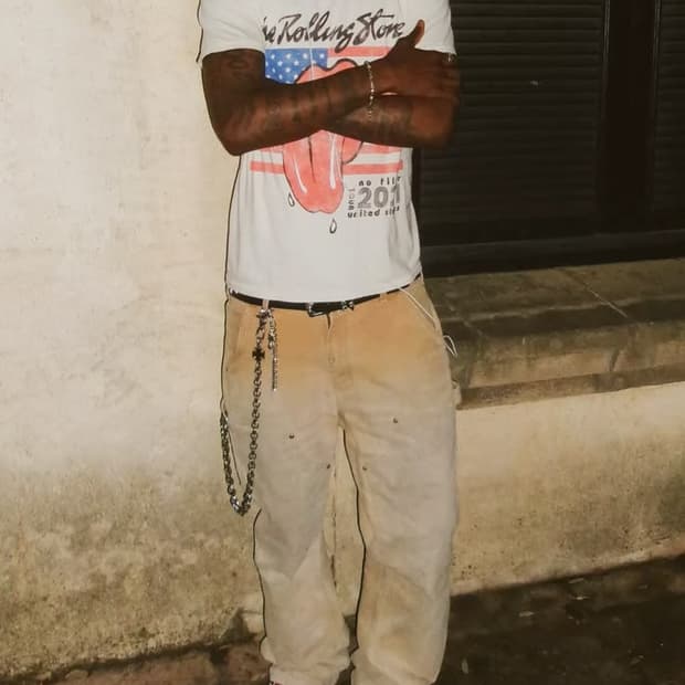 칼하트 브라운 더블니 카펜터 팬츠 B01BRN