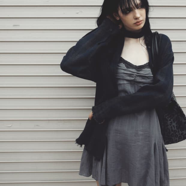 Badblue 배드블루 스카프 체크 셔츠 네이비