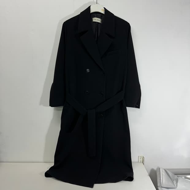 우먼FREE 더오픈프로덕트 블랙 롱 더블코트