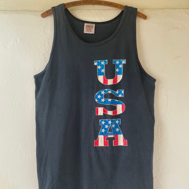 1990's Vintage Oneita USA Flag Tank Top 