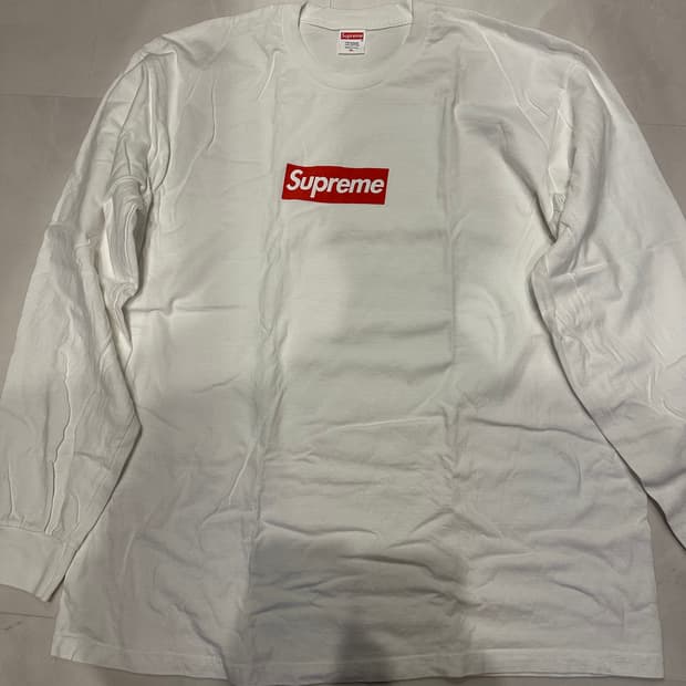 [XL] 슈프림 박스로고 롱슬리브 화이트