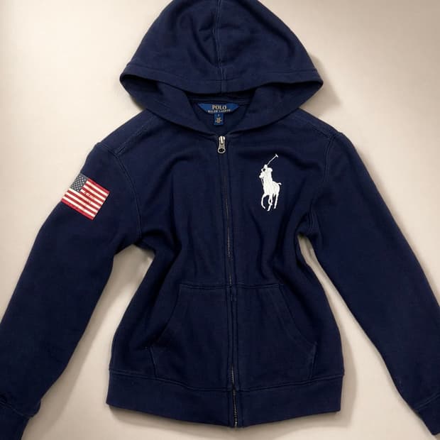 폴로 빅포니 성조기 후드집업 새상품급