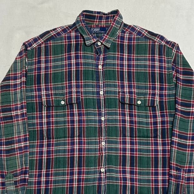 L 폴로랄프로렌 타탄체크 셔츠