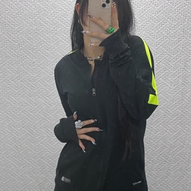 나이키 스우시 드라이핏 네온배색 져지 집업 L C08624