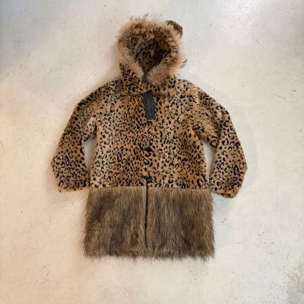 FJM 빈티지 애니멀 페이크 퍼 코트 M
