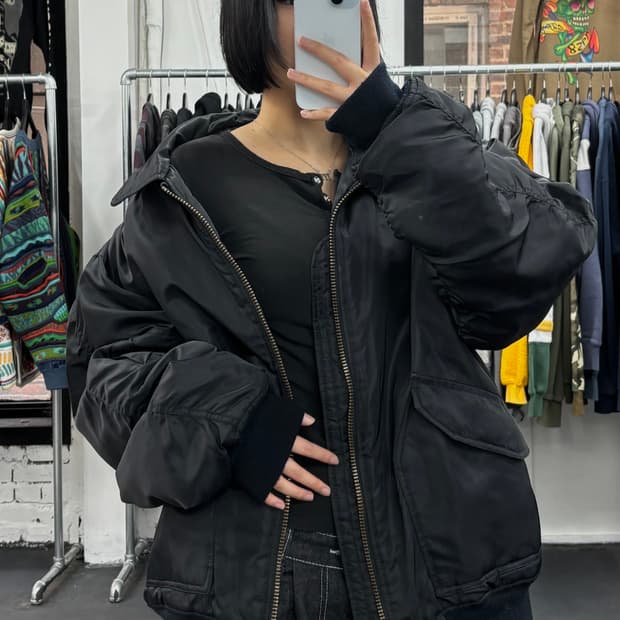 VTG 오버핏 블랙 봄버자켓