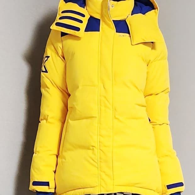 노랑 패딩점퍼 